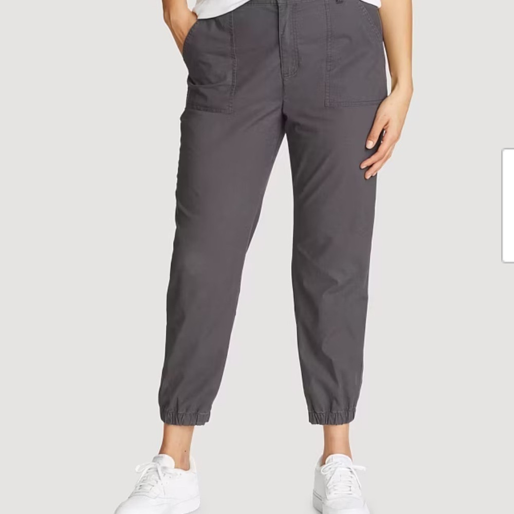 Eddie Bauer Women's Adventurer Stretch Ripstop Jogger Pants Carbon Gray Sz 8